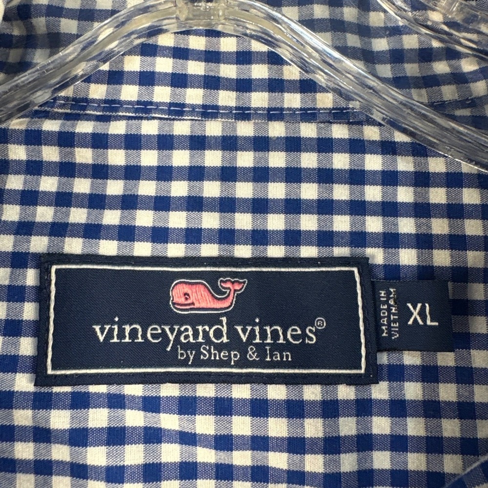 Vineyard Vines Shirt Mens XL Gingham Blue Button-down EUC
